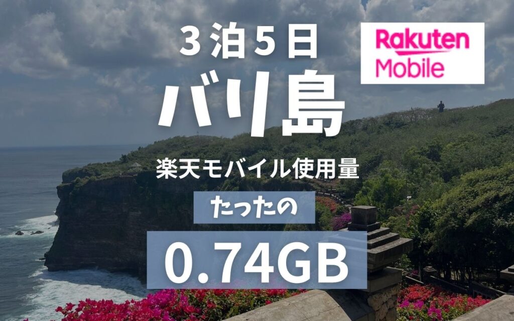 楽天モバイルを5日間海外旅行で使ってみた！2GBで足りたが速度は場所による【インドネシア・バリ島】